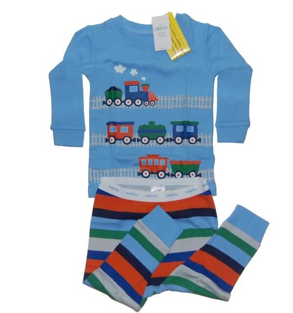 Baby Gap Boys Train Pajamas 612 1824 5 NEW NWT